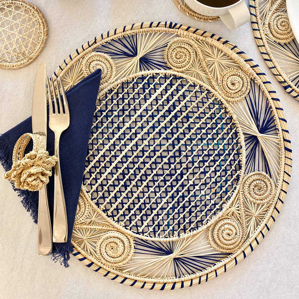 Caracol Placemat Round - Blue